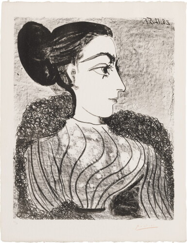 View full screen - View 1 of Lot 123. Femme au chignon (Bloch 853; Mourlot 310).