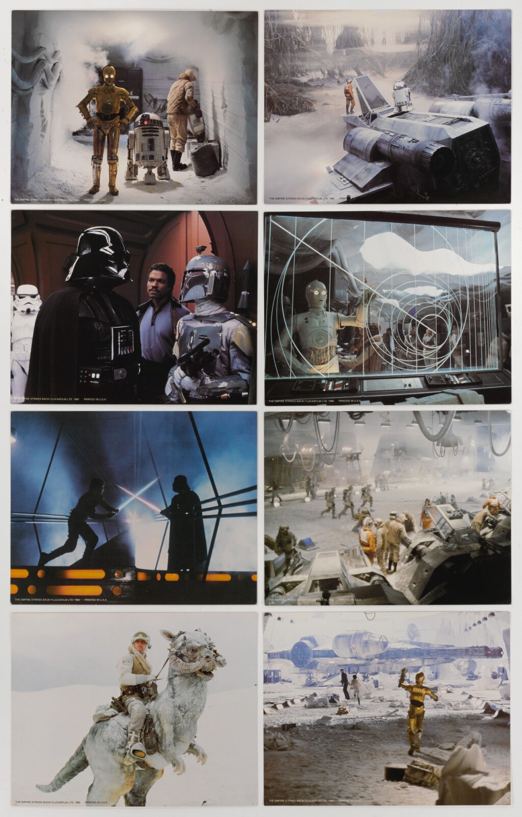 View full screen - View 1 of Lot 58. THE EMPIRE STRIKES BACK, SET OF 8 DELUXE LOBBY CARDS, US, 1980.