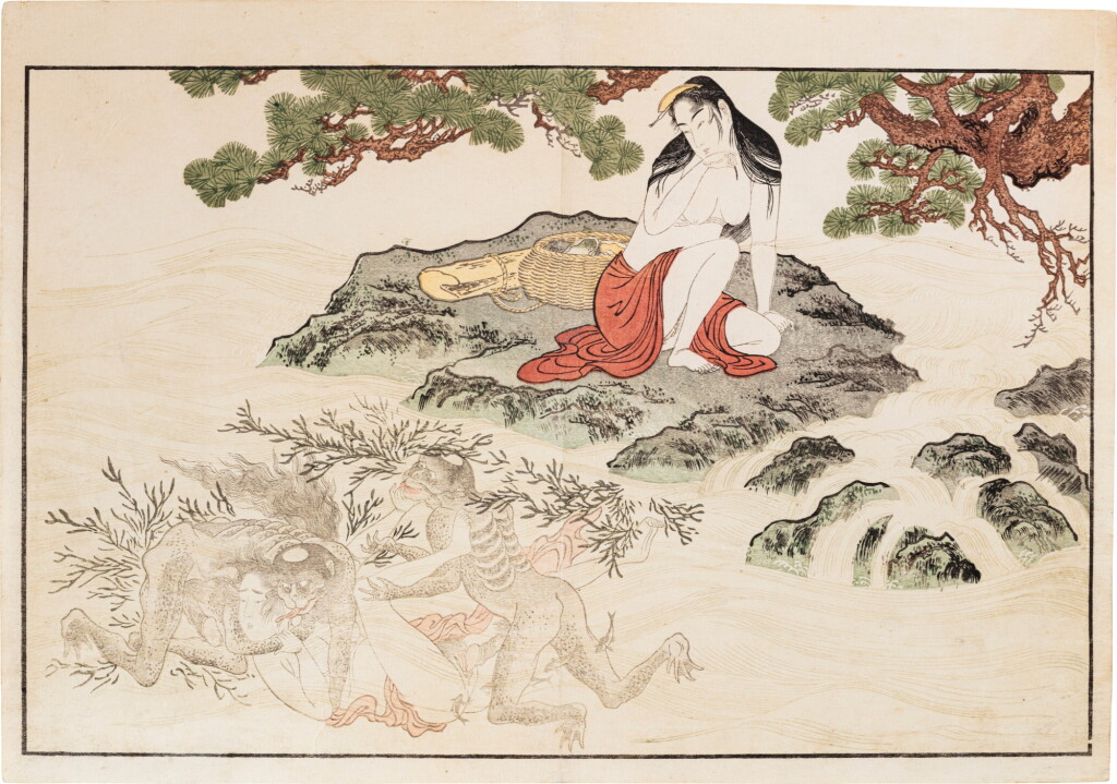 View full screen - View 1 of Lot 236. Kitagawa Utamaro (1754-1806) | Kappa violating an awabi diver | Edo period, late 18th century.