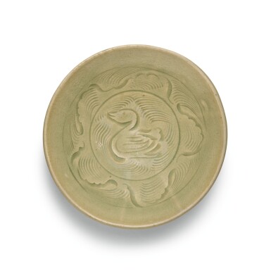 View full screen - View 1 of Lot 87. A 'YAOZHOU' BOWL, NORTHERN SONG DYNASTY | 北宋 耀州窰刻碧波遊鴨紋盌.