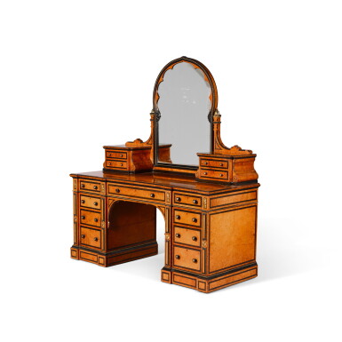 View full screen - View 1 of Lot 154. An Anglo-Moresque thuya, ebony-strung and gilt-brass-mounted dressing room suite by Morant, Boyd & Blandford, circa 1875.