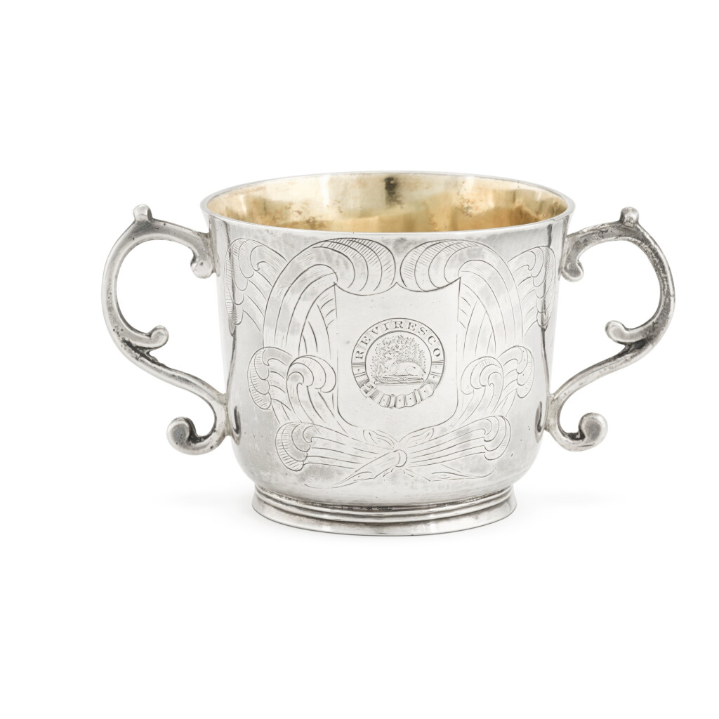 View full screen - View 1 of Lot 77. A Charles II Irish silver porringer, Samuel Marsden, Dublin, 1680.