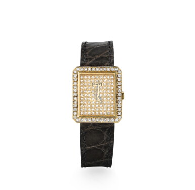View full screen - View 1 of Lot 194. Montre bracelet de dame or et diamants | Lady's gold and diamond wristwatch.