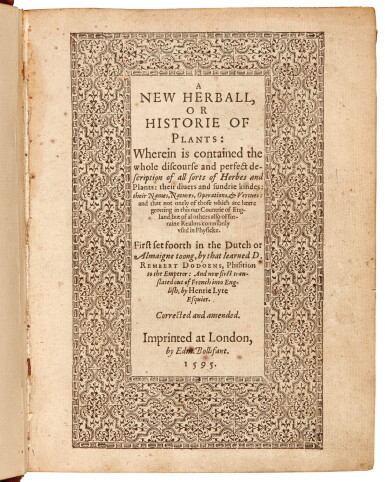 View full screen - View 1 of Lot 8. Dodoens | A New Herball, 1595.