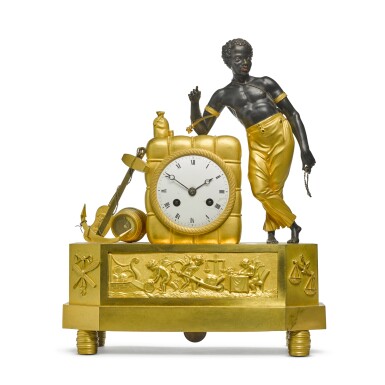 View full screen - View 1 of Lot 50. An Empire ormolu and patinated bronze "au matelot" mantel clock, circa 1810.