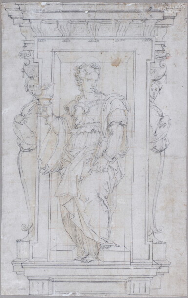 View full screen - View 1 of Lot 500. CIRCLE OF GIORGIO VASARI | Allegorical Figure of Charity.