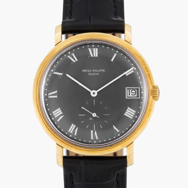 View full screen - View 1 of Lot 273. Calatrava, Reference 3445 | A yellow gold wristwatch with date | Circa 1964.