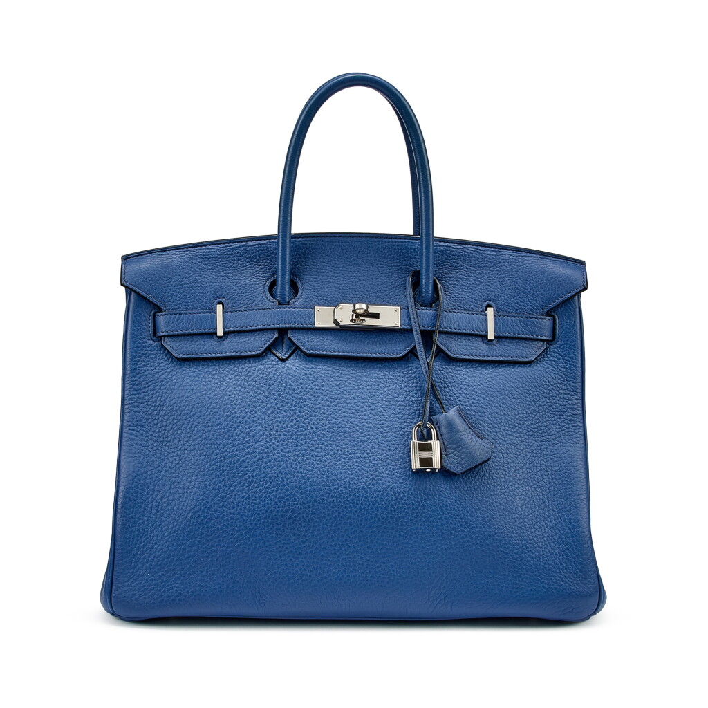Voir en plein écran - Voir 1 du lot 7758. Bleu Brighton Clemence Birkin 35 Palladium Hardware, 2006.