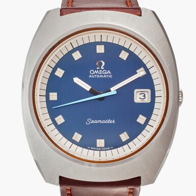 View full screen - View 1 of Lot 610. Reference 166.087 Seamaster | A stainless steel automatic wristwatch with date, Circa 1971.