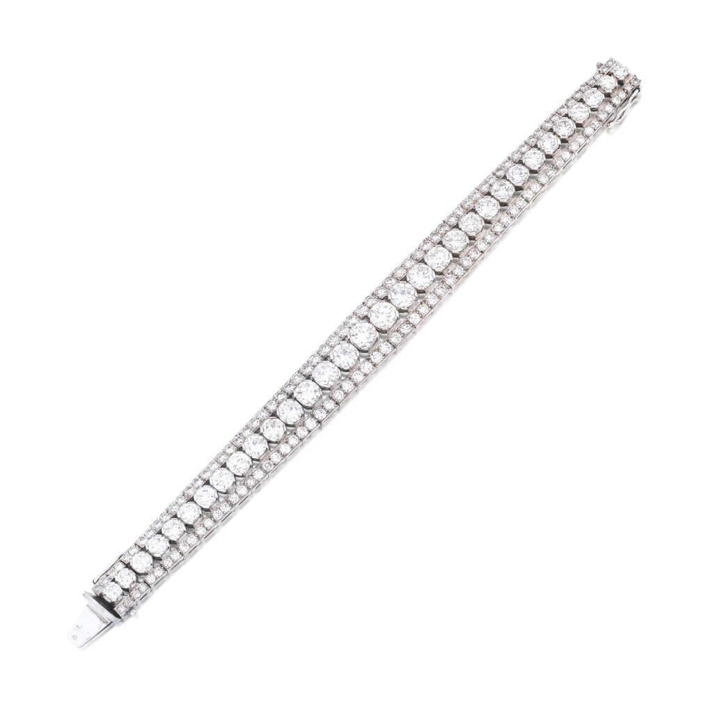 View full screen - View 1 of Lot 99. Bracelet diamants | Diamond bracelet.