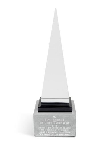 View full screen - View 1 of Lot 183. Bing Crosby | American Music Award of Merit, 1974.