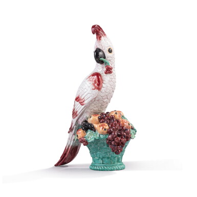 View full screen - View 1 of Lot 592. A large Continental glazed terracotta figure of a cockatoo, modern.