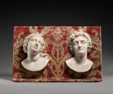 View full screen - View 1 of Lot 119. Pair of Relief Heads of Diana and Acteon.