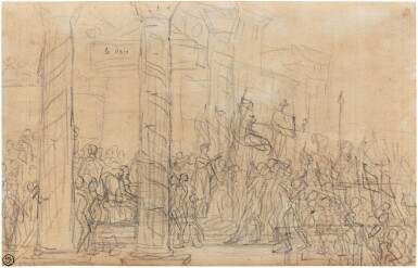 View full screen - View 1 of Lot 31. First sketch for The Distribution of the Eagle Standards.