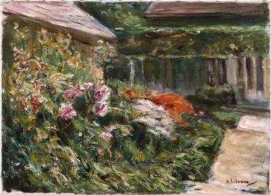 View full screen - View 1 of Lot 9. Blumenstauden am Gartenhäuschen nach Nordosten (Flowering shrubs by the garden shed facing north-east).