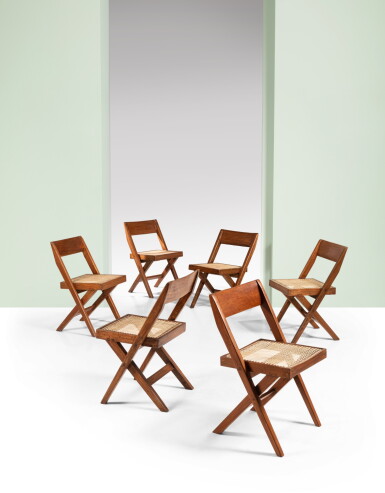 View full screen - View 1 of Lot 200. Suite de six chaises Library.
