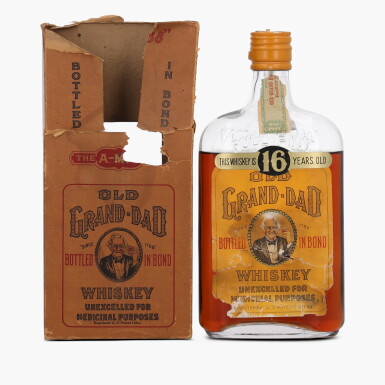 View full screen - View 1 of Lot 2516. Old Grand-Dad 16 Year Old Bottled In Bond 100 Proof 1917 (1 Bottle Pint).