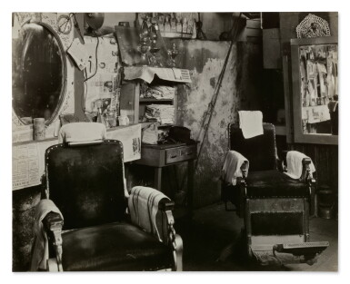 View full screen - View of Negro Barber Shop Interior, Atlanta.