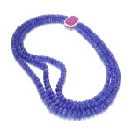 MICHELE DELLA VALLE | TANZANITE, RUBY AND DIAMOND NECKLACE