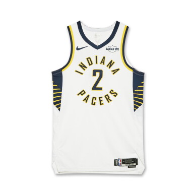 View full screen - View 1 of Lot 43. Andrew Nembhard Indiana Pacers 2025-2026 NBA Tip-Off Game Worn Association Edition Jersey.