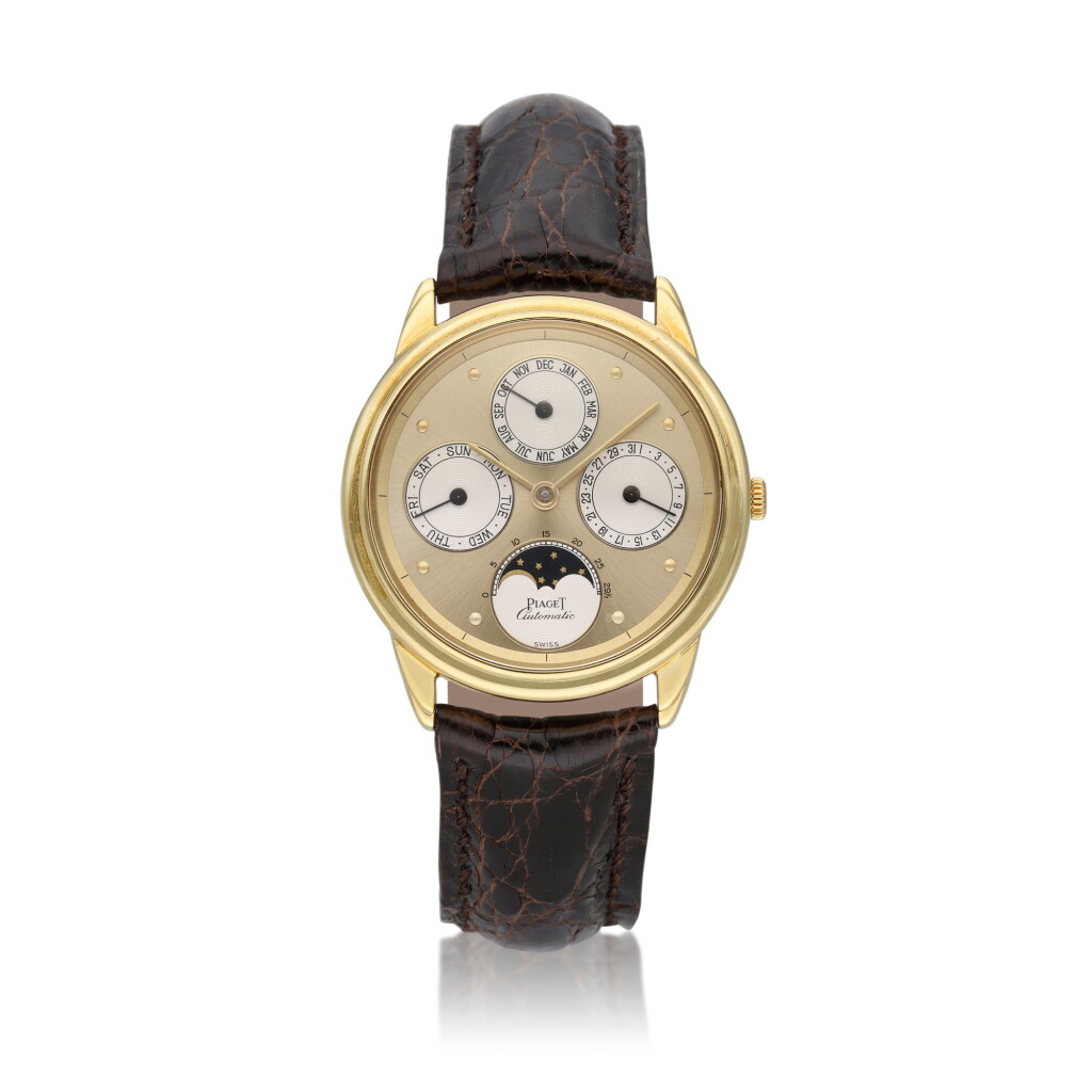 View full screen - View 1 of Lot 386. Reference 15958 Gouverneur | A yellow gold automatic perpetual calendar wristwatch with moon phases, Circa 2000.