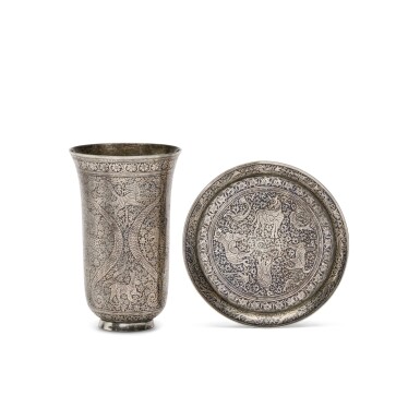 View full screen - View 1 of Lot 228. An Indian Silver and Niello Beaker and Saucer, 20th Century.