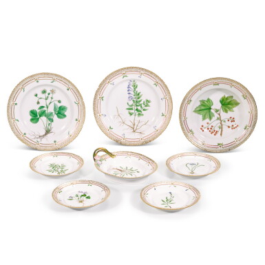 View full screen - View 1 of Lot 99. A small group of Royal Copenhagen Flora Danica wares, 20th century.