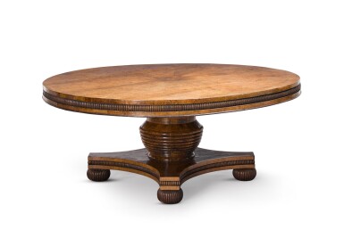 View full screen - View 1 of Lot 99. A Regency style brown oak centre table, modern.