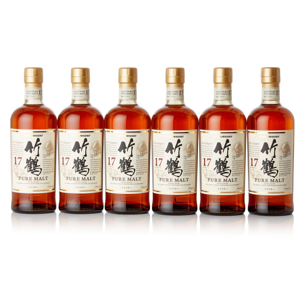 View full screen - View 1 of Lot 1711. 竹鶴 Nikka Taketsuru Pure Malt 17 Year Old 43.0 abv NV (6 BT70).