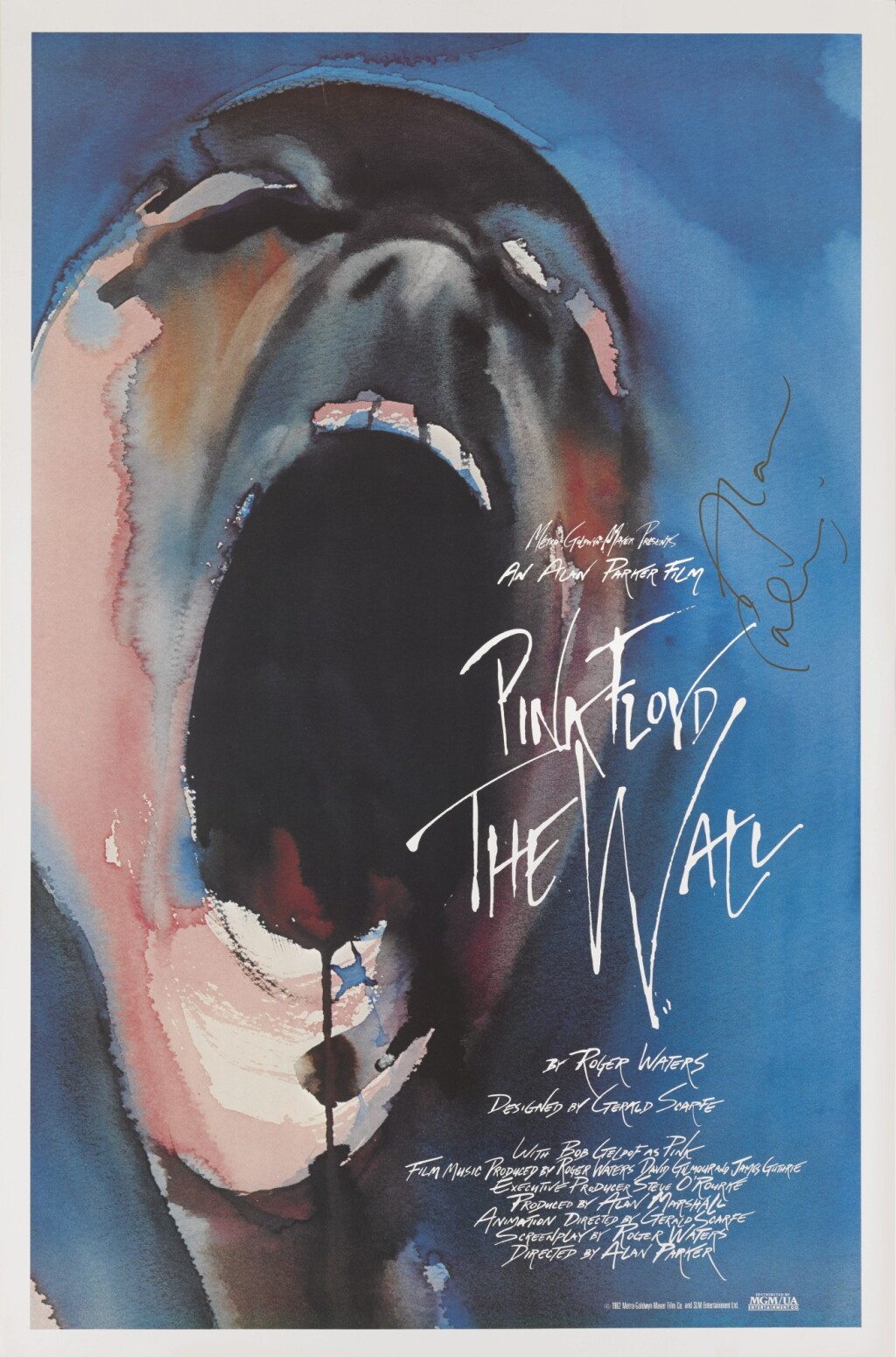 View full screen - View 1 of Lot 314. PINK FLOYD: THE WALL (1982) POSTER, US, SIGNED BY ALAN PARKER.