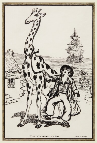 View full screen - View 1 of Lot 7. JACK B. YEATS, R.H.A. | TWO INK DRAWINGS FOR A BROADSIDE.