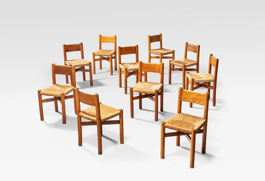 View full screen - View 1 of Lot 91. Suite de dix chaises dites Méribel.