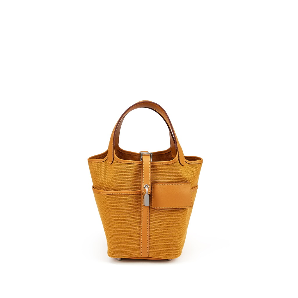 View full screen - View 1 of Lot 7716. Limited Edition Sesame Swift and Toile Geoland Cargo Picotin Lock 18 Palladium Hardware, 2022.