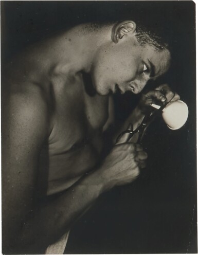 View full screen - View 1 of Lot 36. Lincoln Kirstein Attempting to Cut the Stem of a Funnel.