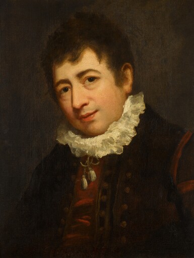 View full screen - View 1 of Lot 161. Portrait of the actor Andrew Cherry (1762–1812), bust-length, as Lazarillo .