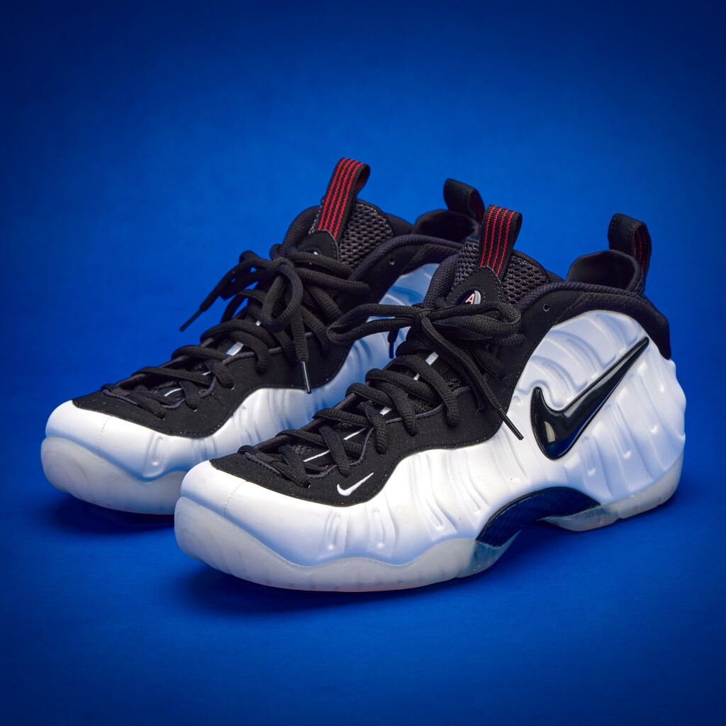 View full screen - View 1 of Lot 23. Stephen Curry 2025-2026 Tunnel Worn Nike Air Foamposite Pro 'Pearl'.