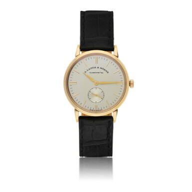 View full screen - View 1 of Lot 9. A. LANGE & SÖHNE | REF 219.032 SAXONIA, A PINK GOLD CENTER SECONDS WRISTWATCH CIRCA 2000.