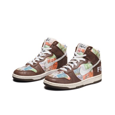 View full screen - View 1 of Lot 1. Leonard Hilton McGurr ‘Futura’ | Nike Dunk High Pro SB ‘FLOM’ | Size 8.
