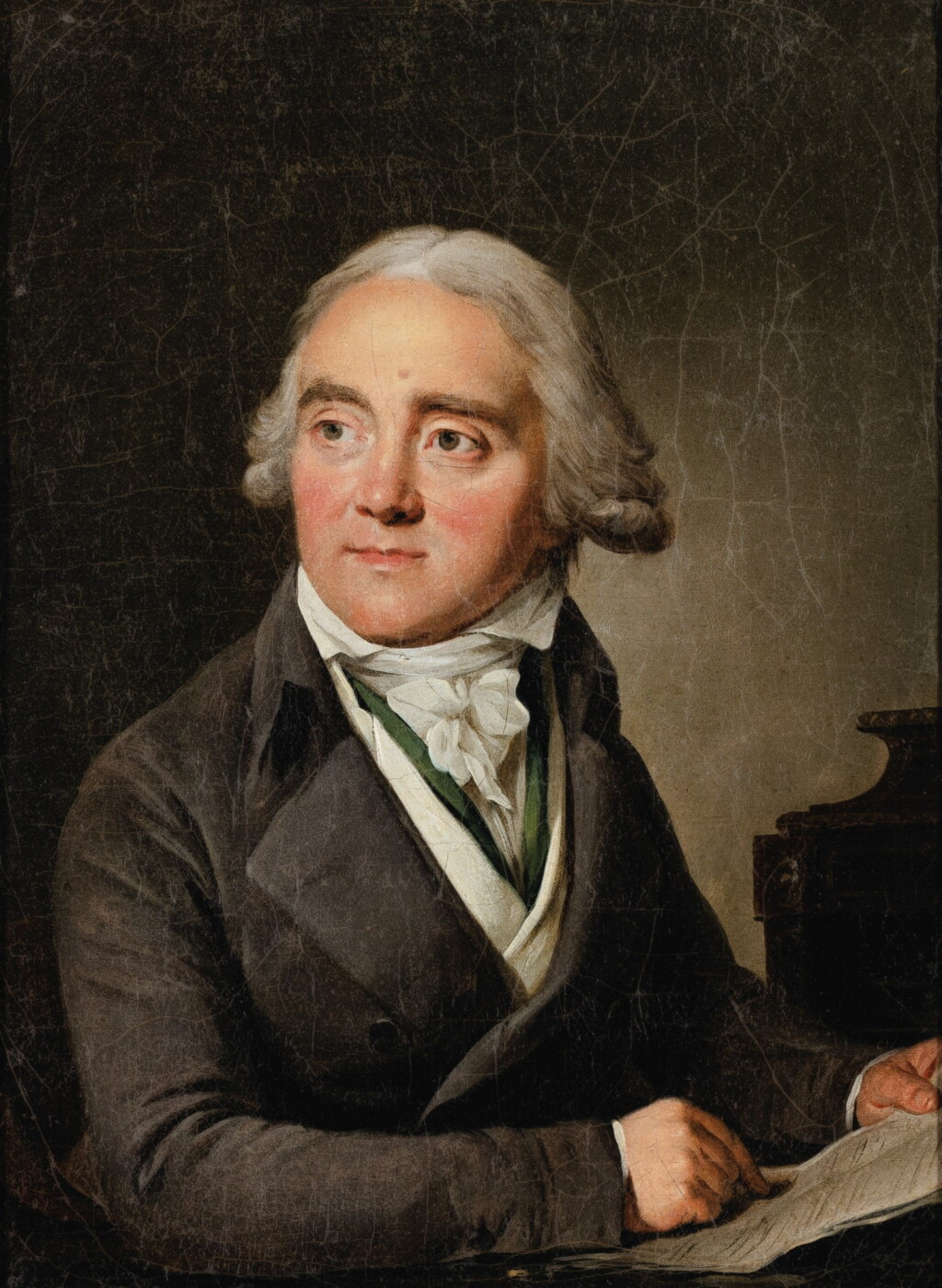 View full screen - View 1 of Lot 131. HENRI-NICOLAS VAN GORP | PORTRAIT OF A MAN BUST-LENGTH, SEATING AT HIS WORK TABLE | HENRI-NICOLAS VAN GORP | PORTRAIT D'HOMME VU EN BUSTE, ASSIS À SA TABLE DE TRAVAIL.