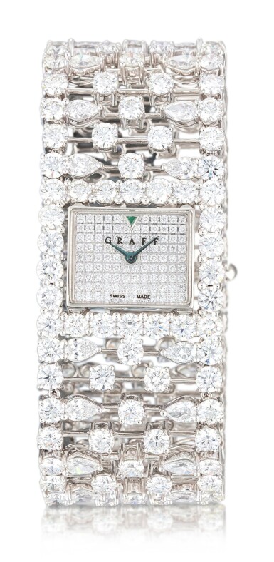 View full screen - View 1 of Lot 1027. 'Graff Lace' Reference MA20WGDD, Limited Edition White Gold and Diamond-Set Wristwatch | 格拉夫| Graff Lace編號MA20WGDD,限量版白金鑲鑽石腕表,約2010年製.