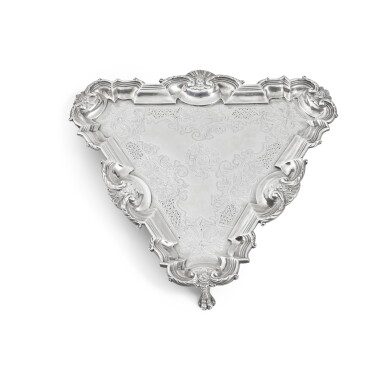 View full screen - View 1 of Lot 52. A George II Silver Kettle Stand, Peze Pilleau, London, 1736.