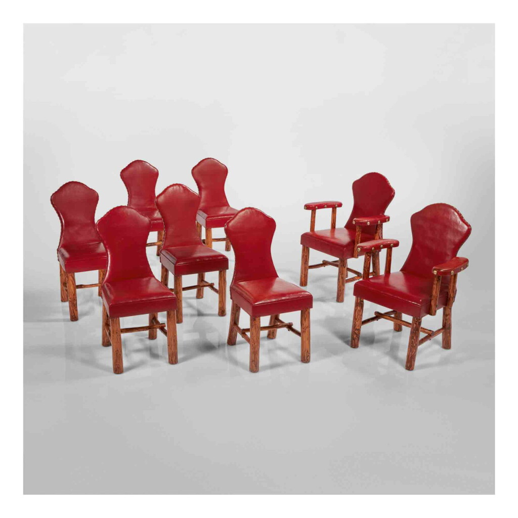 View full screen - View 1 of Lot 311. Set of Eight Keyhole Chairs.