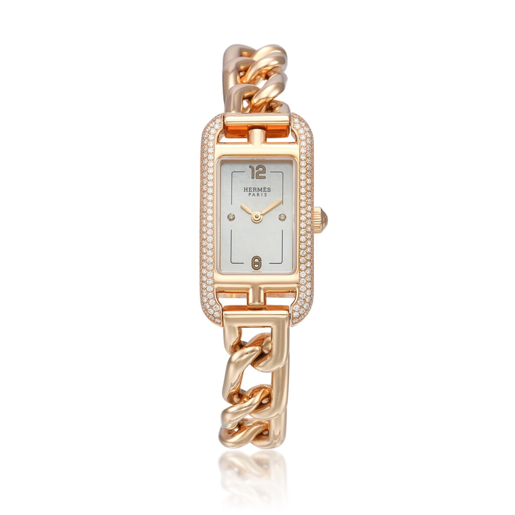 View full screen - View 1 of Lot 3155. Nantucket Reference NA2.171, a 18K rose gold and mother-of-pearl quartz wristwatch with diamond, Circa 2022.
