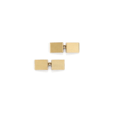 View full screen - View 1 of Lot 71. PAIRE DE BOUTONS DE MANCHETTE OR, VAN CLEEF & ARPELS | PAIR OF GOLD CUFFLINKS, VAN CLEEF & ARPELS.