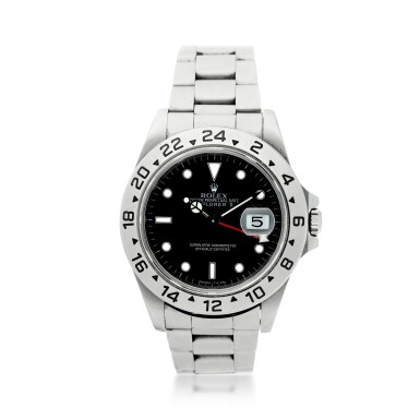 View full screen - View 1 of Lot 280. REFERENECE 16570 EXPLORER II A STAINLESS STEEL AUTOMATIC DUAL TIME WRISTWATCH WITH DATE AND BRACELET, CIRCA 1997.