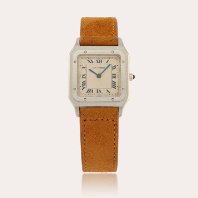 View full screen - View 1 of Lot 265. Santos Dumont, Reference 1575 1 | A platinum wristwatch | Circa 1995.