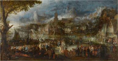 View full screen - View 1 of Lot 616. The Preaching of Christ on the lake of Gennesareth.