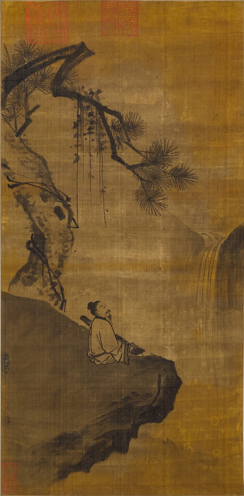Voir en plein écran - Voir 1 du lot 890. Attributed to Ma Yuan 馬遠(款) | Scholar Playing Qin 松下撫琴.