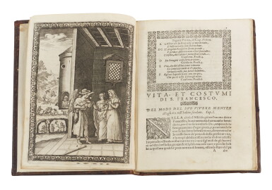 View full screen - View 1 of Lot 57. Bonaventura, Vita del serafico S. Francesco, Venice, 1598, contemporary tooled calf.
