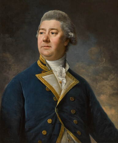 View full screen - View 1 of Lot 72. Portrait of a gentleman, traditionally identified as Captain Lambert Brabazon (circa 1740–1811), half-length, wearing uniform.